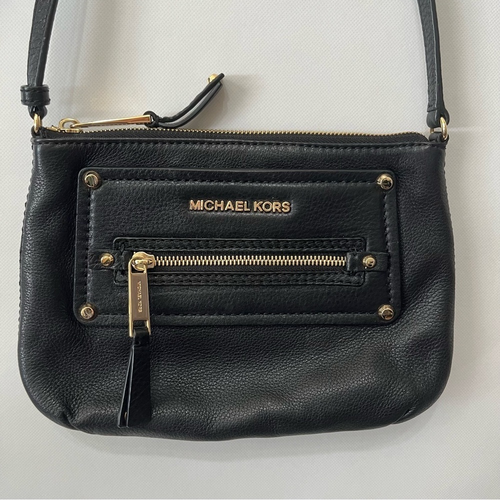 Michael Kors Black Leather Crossbody Bag